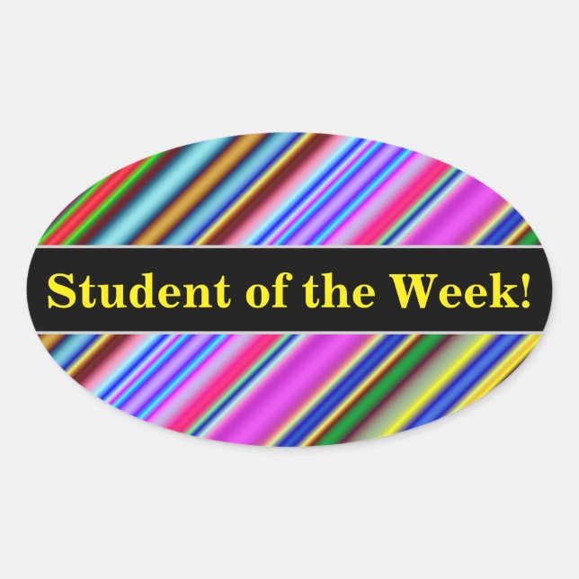 Lebhaftes, farbenfrohes Streifenmuster Ovaler Aufkleber (Vorderseite)