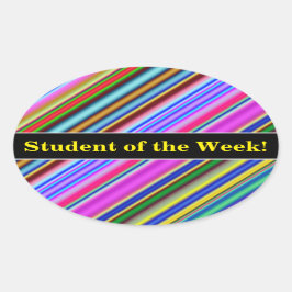 Lebhaftes, farbenfrohes Streifenmuster Ovaler Aufkleber