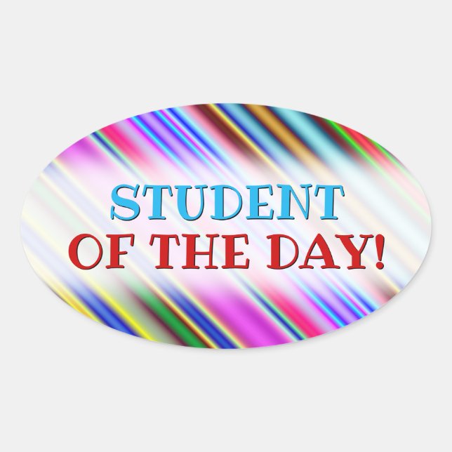 Lebhaftes, farbenfrohes Streifenmuster Ovaler Aufkleber (Vorderseite)