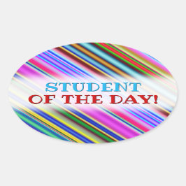 Lebhaftes, farbenfrohes Streifenmuster Ovaler Aufkleber