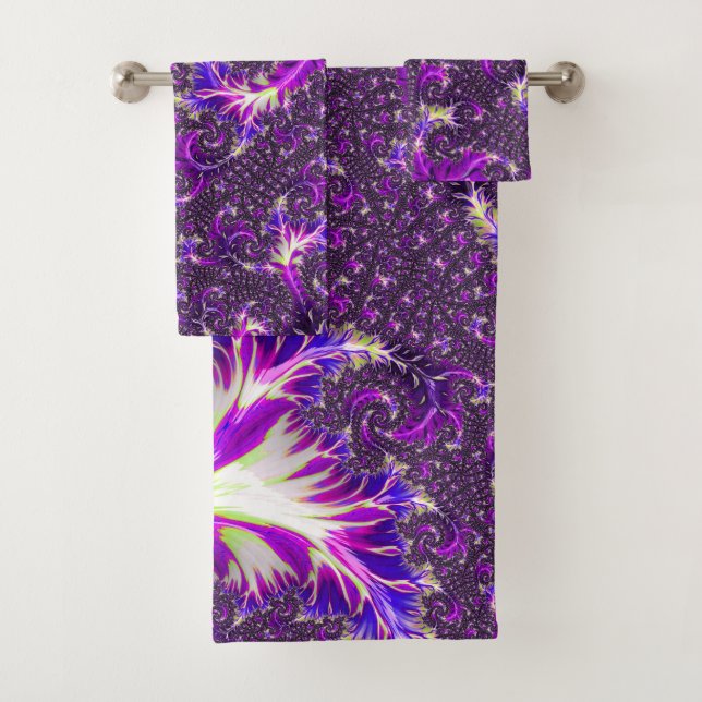 Lebhaftes farbenfrohes Trippy Groovy Boho Spiral F Badhandtuch Set (Insitu)