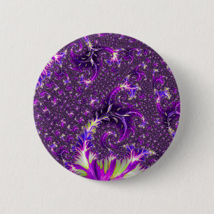 Lebhaftes farbenfrohes Trippy Groovy Boho Spiral F Button