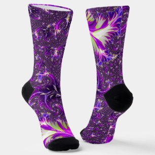 Lebhaftes farbenfrohes Trippy Groovy Boho Spiral F Socken