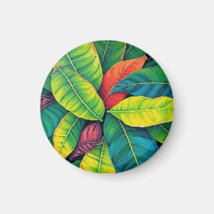 Lebhaftes farbenprächtiges Bananenblättermuster Magnet