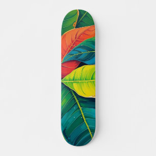 Lebhaftes farbenprächtiges Bananenblättermuster Skateboard