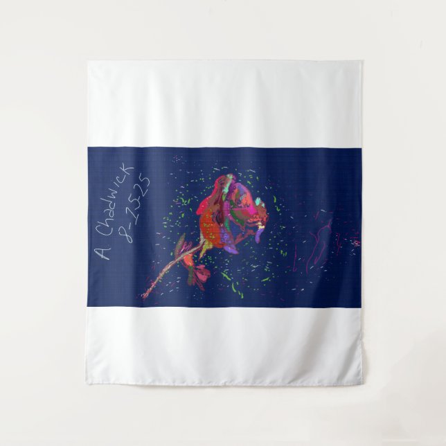 Lebhaftes farbiges Blumenband Wandteppich (Vorderseite)