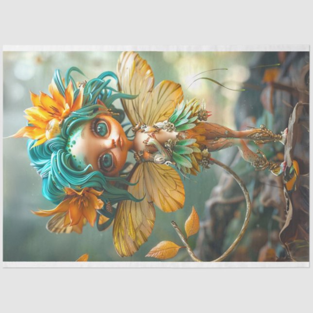 Lebhaftes farbiges Fairy Decoupage Seidenpapier (Vorderseite)