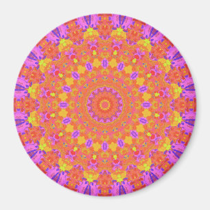Lebhaftes farbiges Psychedelisches Abstraktes Kale Magnet