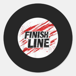 Lebhaftes Finish Line Outfit für Sportboys und Mäd Runder Aufkleber