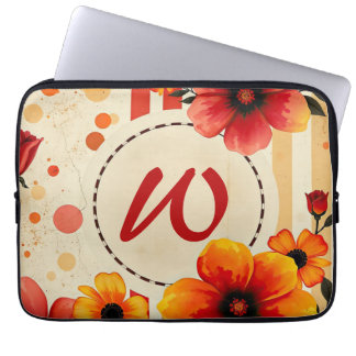 Lebhaftes florales gestörtes Aquarellfarbenchic-Mo Laptopschutzhülle
