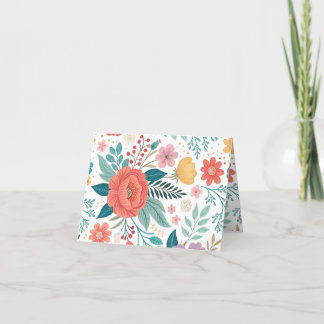 Lebhaftes, florales Multioptikmuster Dankeskarte