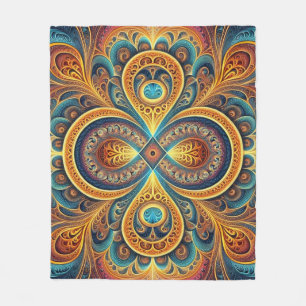 Lebhaftes Fraktal Art Fleece Blanket