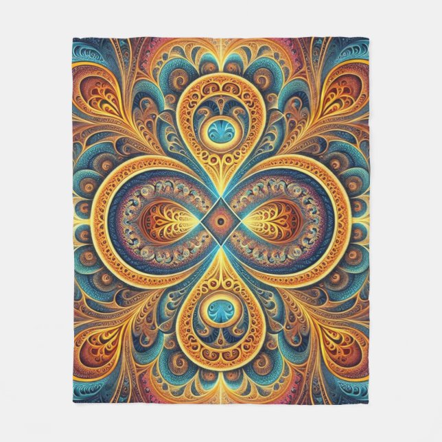 Lebhaftes Fraktal Art Fleece Blanket (Vorderseite)