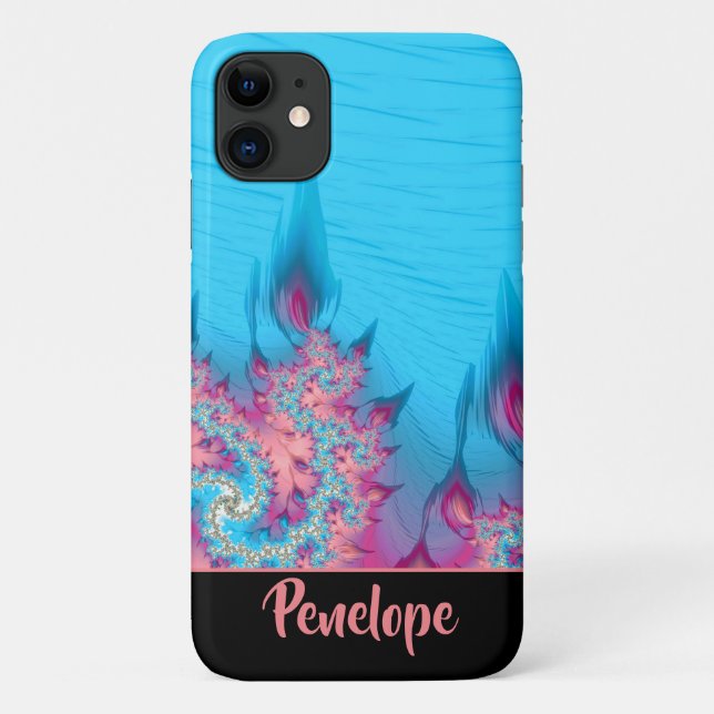 Lebhaftes Fraktal des Korallenriffs Abstrakt mit N Case-Mate iPhone Hülle (Rückseite)