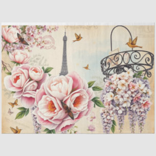 Lebhaftes französisches Collage Decoupage Parise Seidenpapier