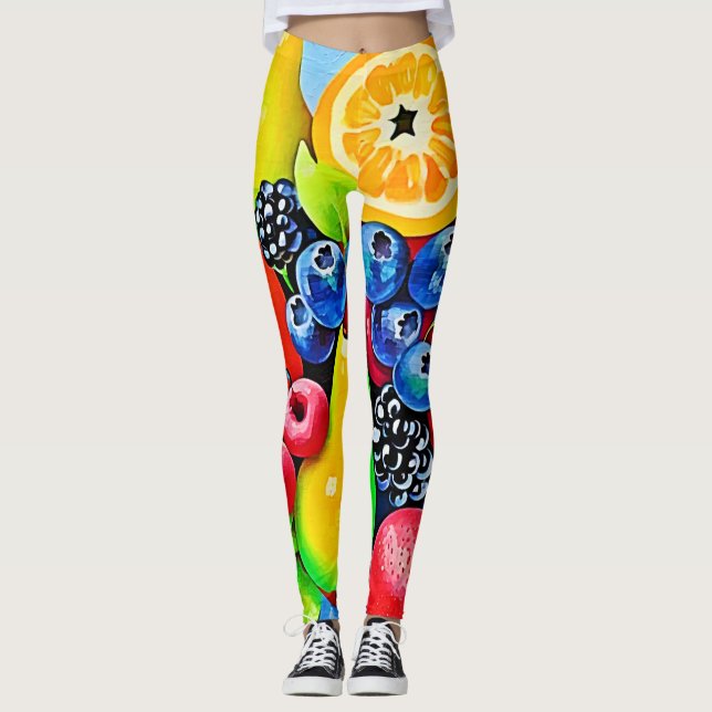 Lebhaftes Fruchtleben Leggings (Vorderseite)