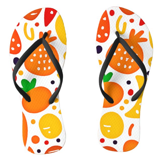 Lebhaftes Fruchtmuster Flip Flops (Fußbett)