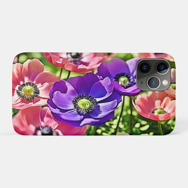 Lebhaftes Frühjahrsanemon bläst Design auf Case-Mate iPhone Hülle (Rückseite (Horizontal))