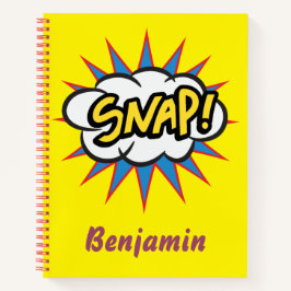 Lebhaftes Gelb-Snap-Comic-Design Notizbuch