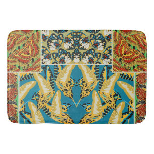 Lebhaftes Gelb & Türkis Art Deco Schmetterlingskun Badematte