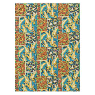 Lebhaftes Gelb & Türkis Art Deco Schmetterlingskun Tischdecke