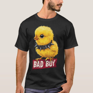 Lebhaftes gelbes Küken mit kantigem Stachelhalsban T-Shirt