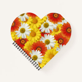 Lebhaftes gelbes und orangefarbenes Muster Notizbuch