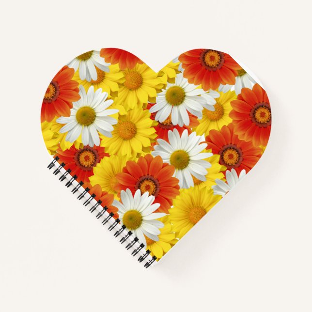 Lebhaftes gelbes und orangefarbenes Muster Notizbuch (Vorderseite)