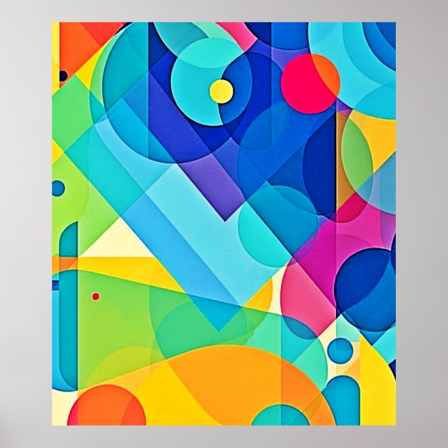 Lebhaftes geometrisches Abstrakt Poster (Vorne)