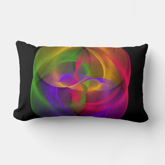 Lebhaftes geometrisches Glossy-Kissen Lendenkissen (Vorderseite)