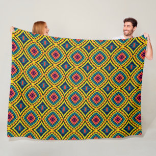 Lebhaftes geometrisches Mosaikmuster Fleecedecke