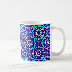 Lebhaftes geometrisches Muster der Retro-Geometrie Kaffeetasse