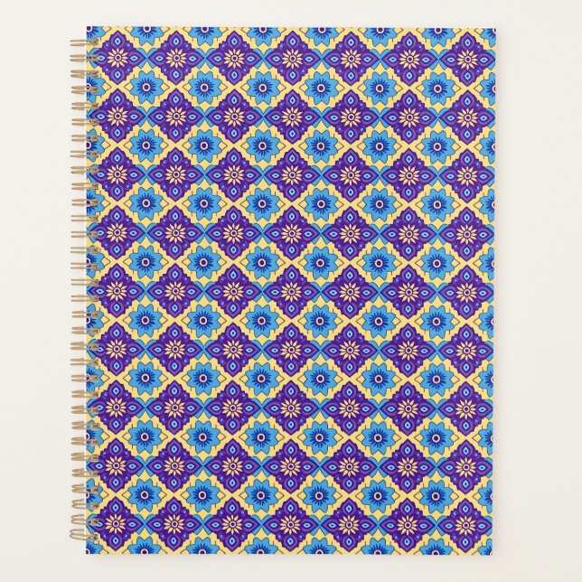 Lebhaftes geometrisches Muster der Retro-Geometrie Planer (Vorderseite)