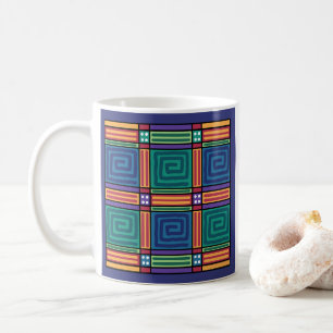 Lebhaftes geometrisches Muster Kaffeetasse