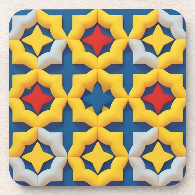 Lebhaftes geometrisches Muster mit fetten Farben Getränkeuntersetzer (Vorderseite)