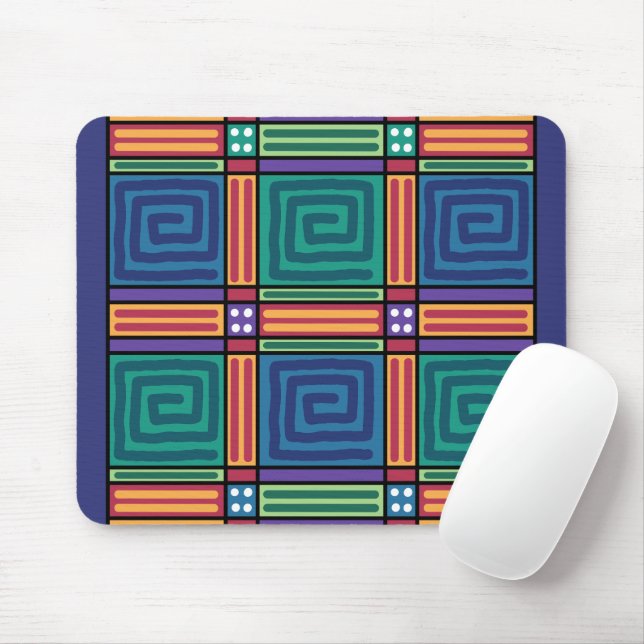 Lebhaftes geometrisches Muster Mousepad (Mit Mouse)