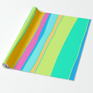 Lebhaftes gestreiftes mehrfarbiges Design Geschenkpapier