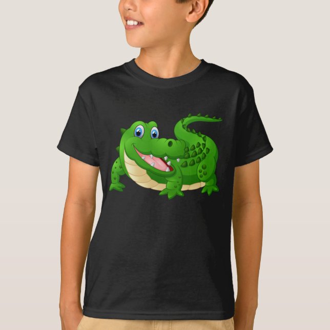 Lebhaftes glückliches Krokodil T-Shirt (Vorderseite)