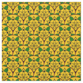 Lebhaftes goldgelbes Kreislaufmuster Stoff