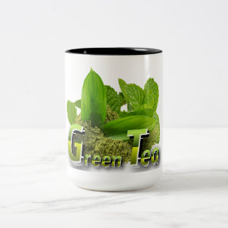 Lebhaftes Green Minimalistisch Green Tee Design Zweifarbige Tasse