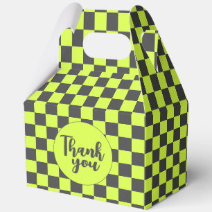 Lebhaftes grünes und graues, kariertes Muster Viel Geschenkschachtel