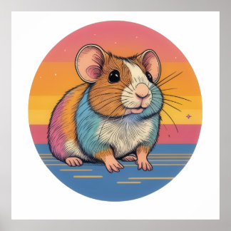 Lebhaftes Hamster-Portrait Poster