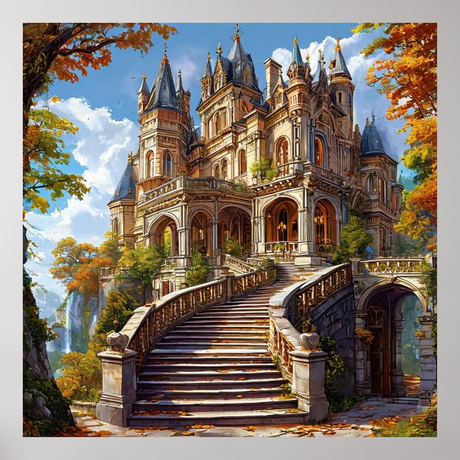Lebhaftes Herbstblättern Poster (Vorne)