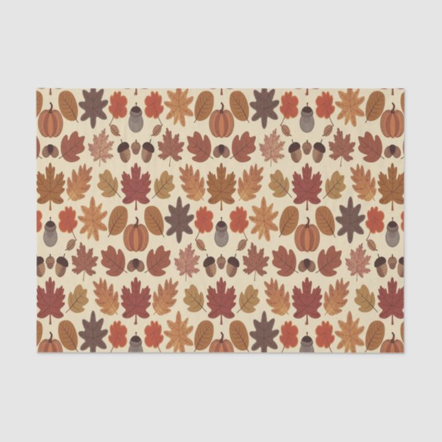 Lebhaftes Herbstleaves Muster mit Herbstfarben Seidenpapier (Vorderseite)