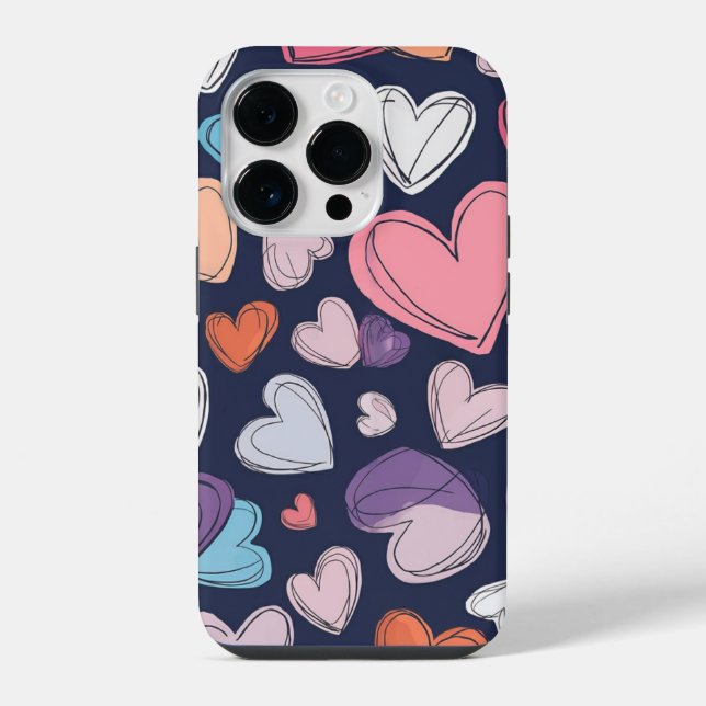 Lebhaftes Herz iPhone Case - Romantische Geschenki Hülle (Rückseite)
