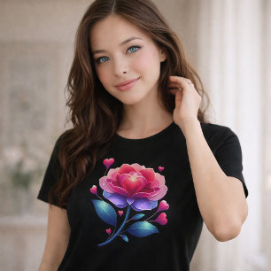 Lebhaftes Herzblühen   Romantische Blumenkunst Tri-Blend Shirt
