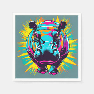 Lebhaftes Hippo-Tier Serviette