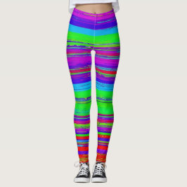Lebhaftes, horizontales Glitchmuster Leggings