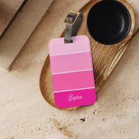 Lebhaftes Hot Pink | Ombre Stripes with Script