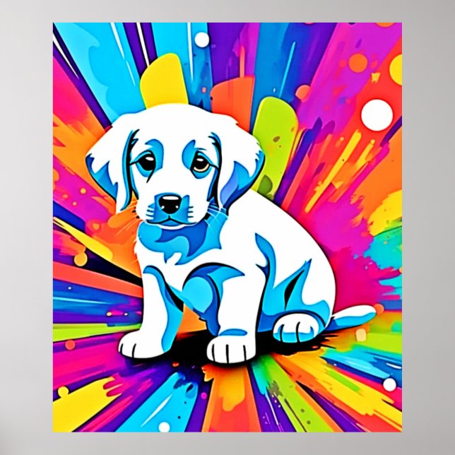 Lebhaftes Hundeschleifwerk Poster (Vorne)